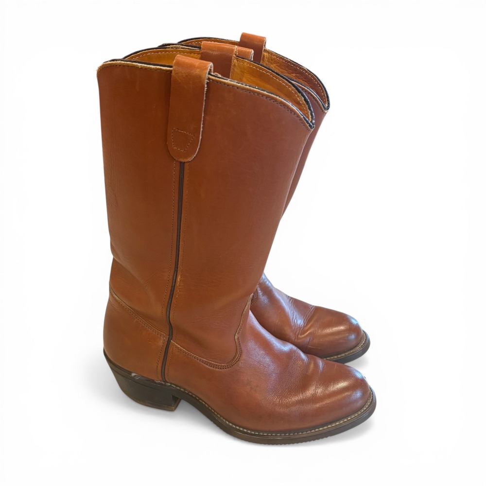 Double H Sonora Mens Leather Western Cowboy Boots‎ Brown 7.5 D 9007 Made in USA